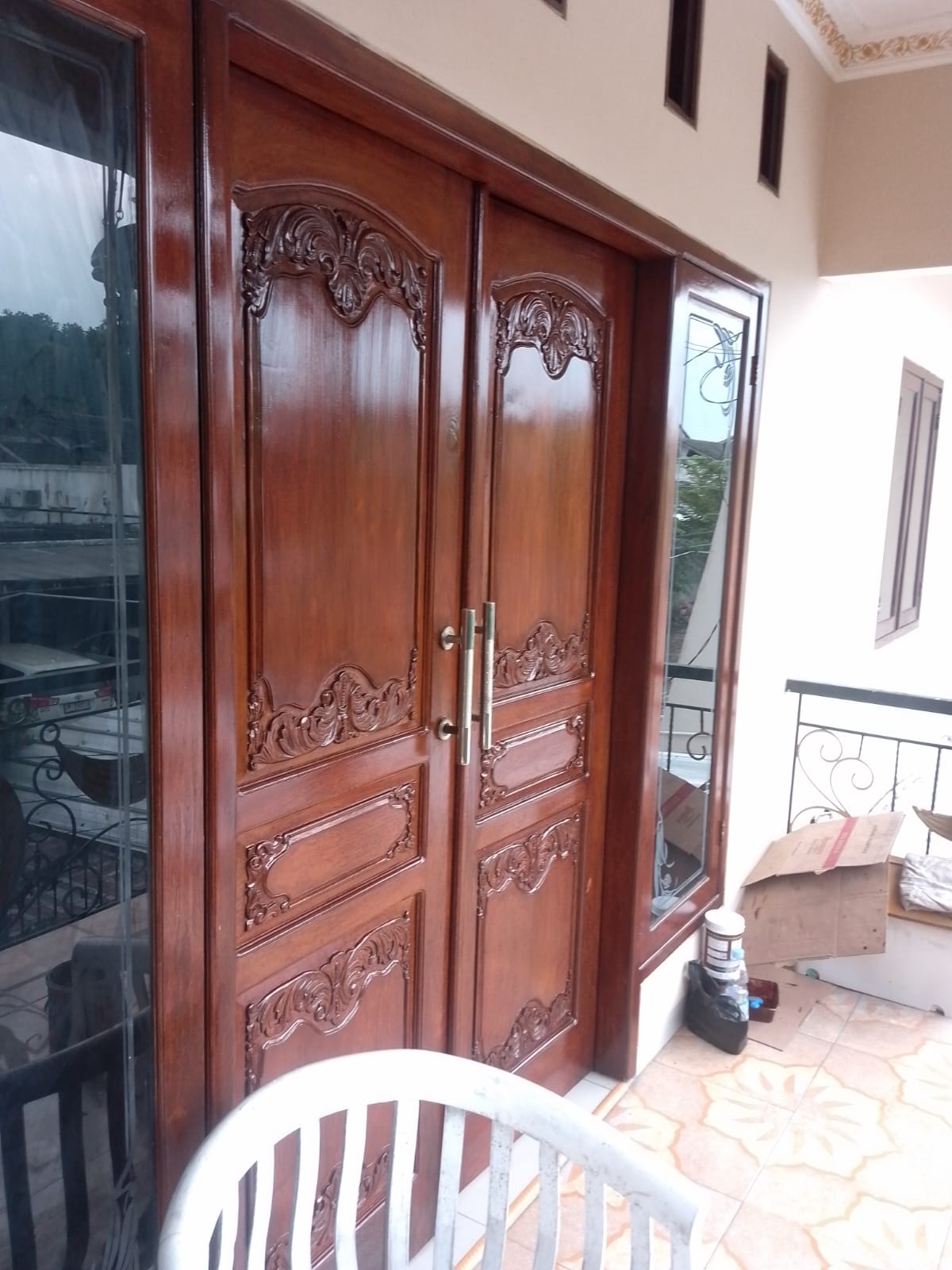 Pintu Ganda Kayu Jati Ukir Handcrafted
